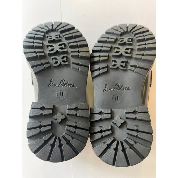 Sam Edelman Tully Size 11 M Girls Black Leather Lug Slip On Loafer Kids NEW - Picture 6 of 7